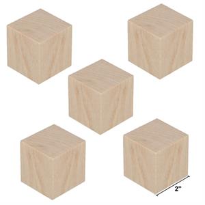Wood Block Cubes - 2 x 2 x 2. Pack of 5