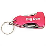 Miniature Multi-Tool Key Chain with LED Light, Red